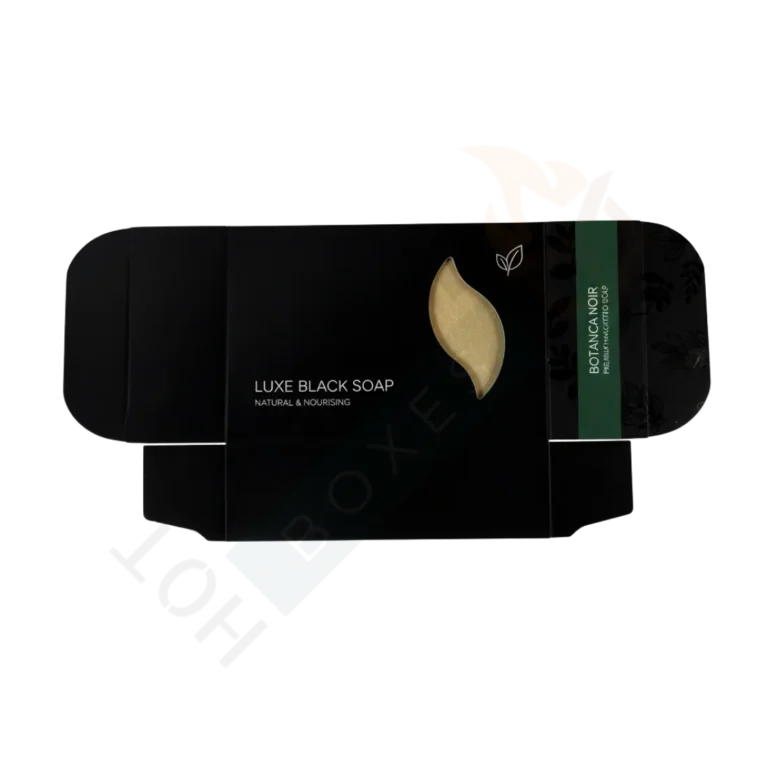 Custom Large Black Soap Boxes with Leaf Window - Soap Boxes (3)