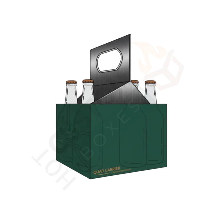 4 Pack Bottle Carrier Boxes - Bottom Closure (2)