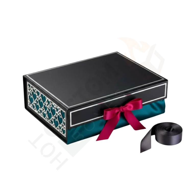 Black A4 Deep Magnetic Boxes With Changeable Ribbon - Magnetic Boxes (2)
