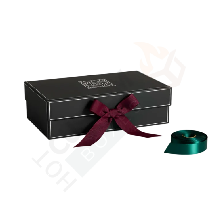 Black A4 Shallow Magnetic Boxes With Changeable Ribbon - Magnetic Boxes - Watermark (3)