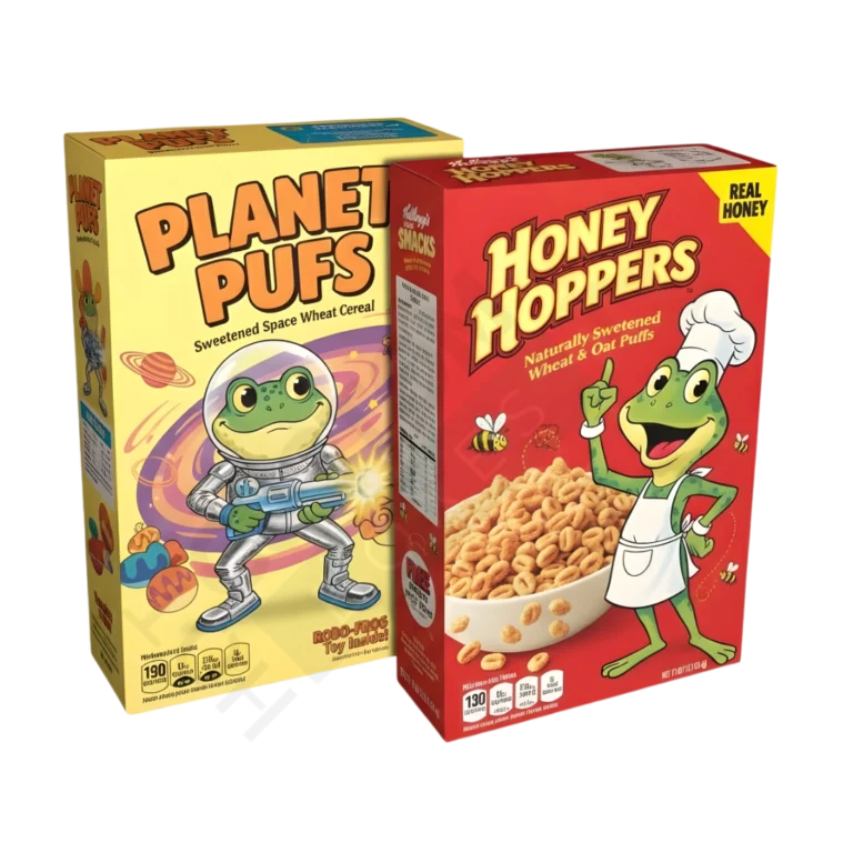 Cereal With Frog on Boxes - Cereal Boxes