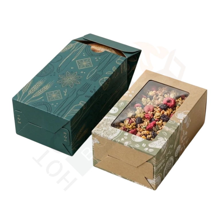 Custom Food 1-2-3 Bottom Boxes - Custom Bottom Closure Boxes