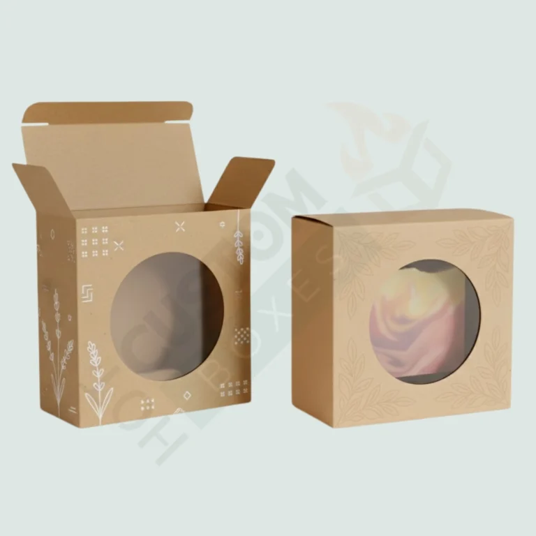 Kraft Square Soap Boxes with Round Window - Custom Soap Boxes (4)