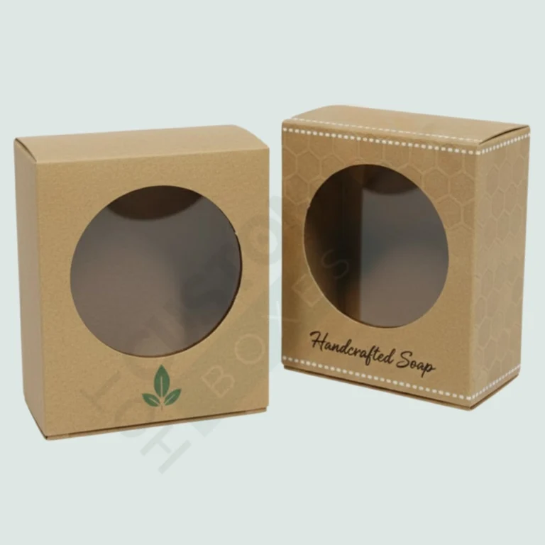 Kraft Square Soap Boxes with Round Window - Custom Soap Boxes (5)