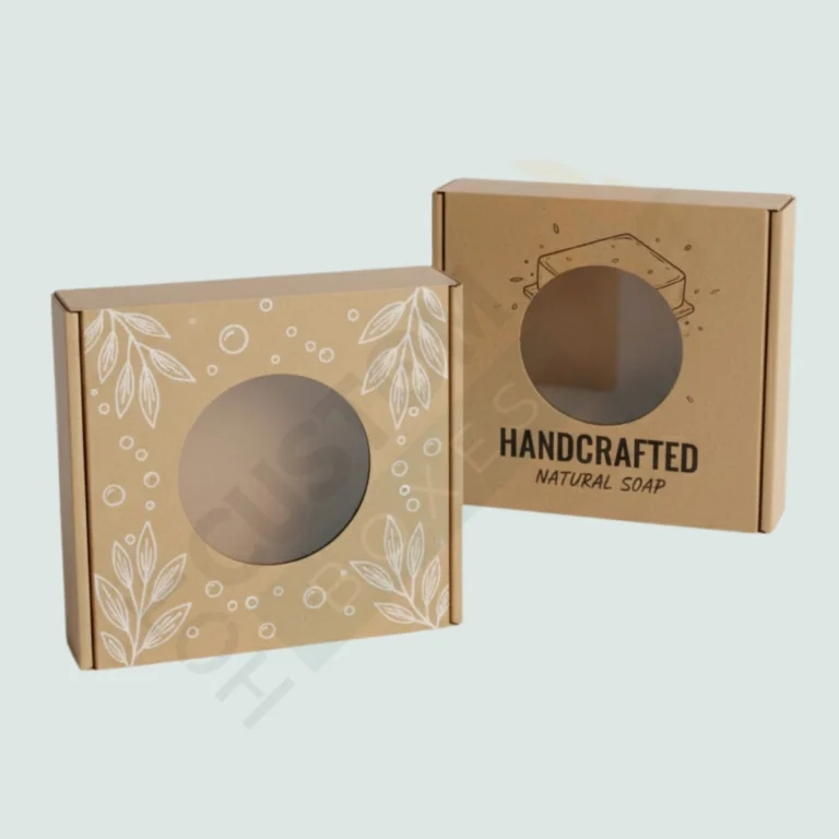 Kraft Square Soap Boxes with Round Window - Custom Soap Boxes (6)