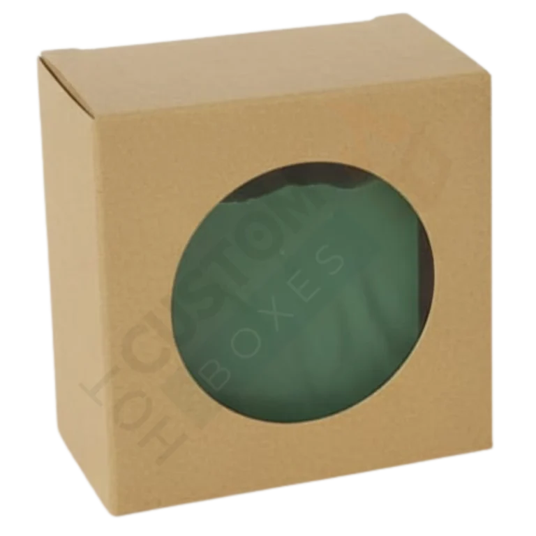 Kraft Square Soap Boxes with Round Window - Custom Soap Boxes