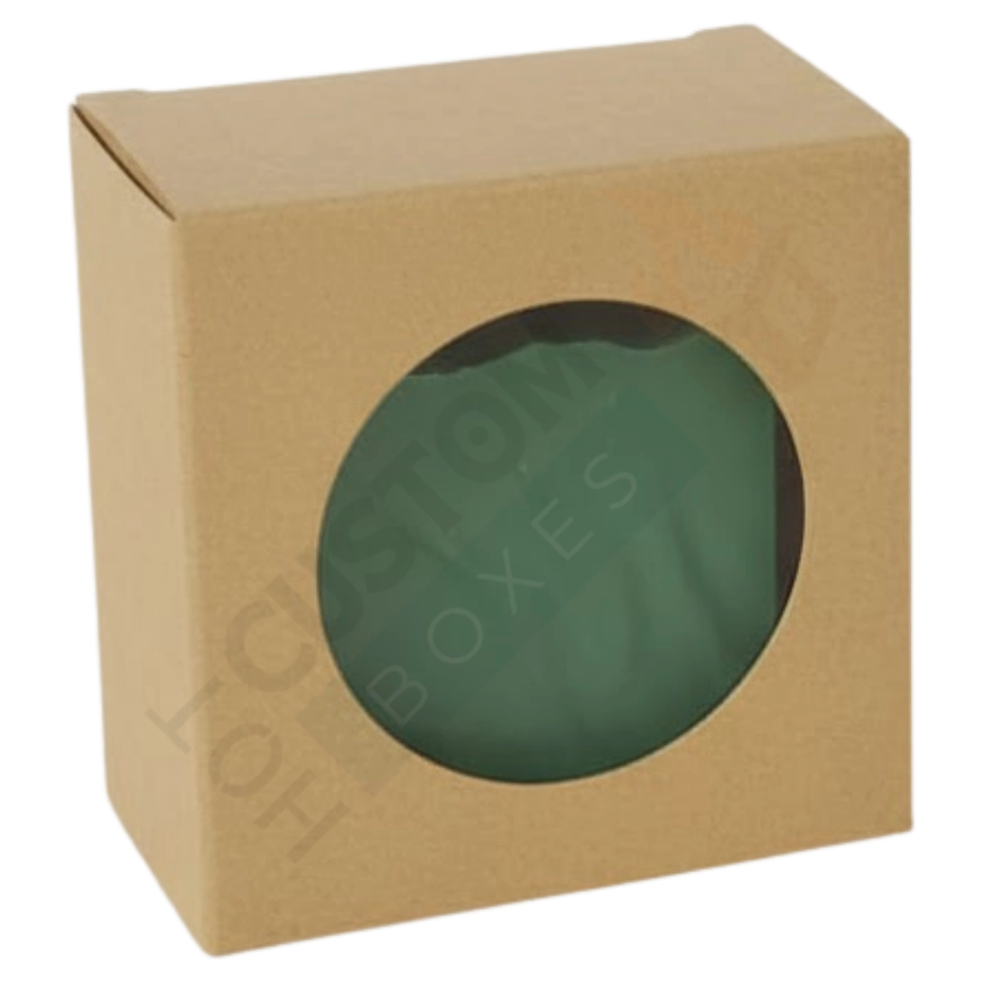 Kraft Square Soap Boxes with Round Window - Custom Soap Boxes