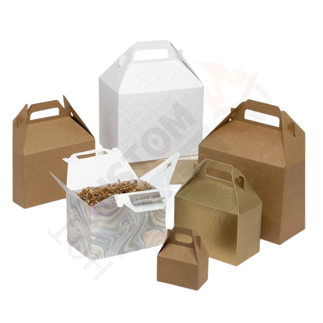 Kraft & White Gable Boxes - Custom Gable Boxes