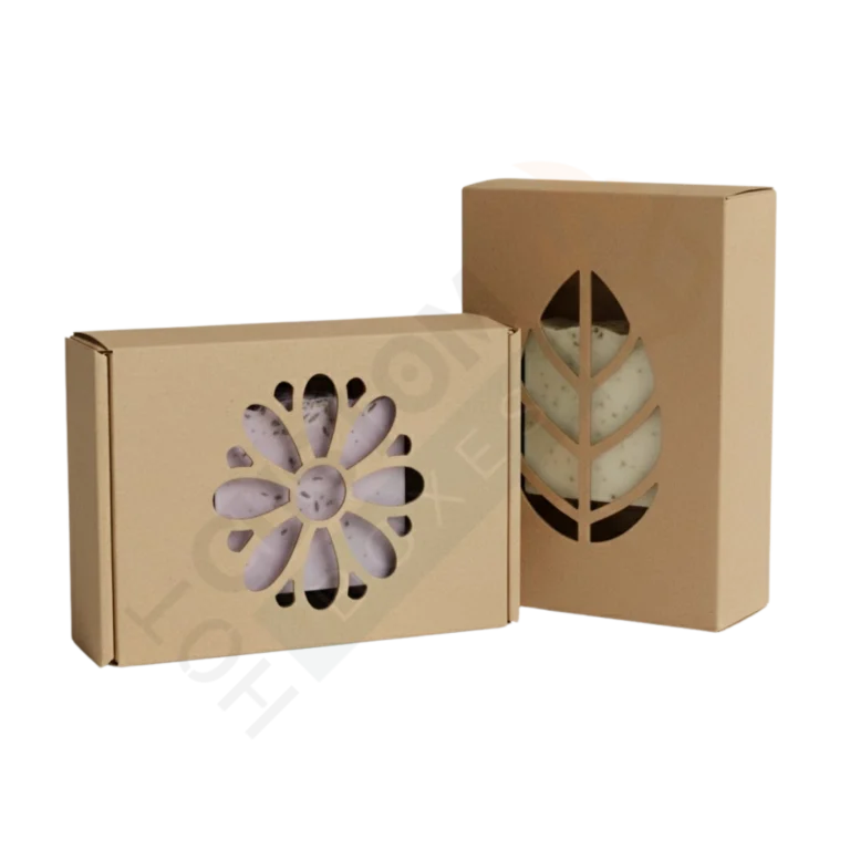 Large Kraft Soap Boxes with Daisy Window - Custom Soap Boxes