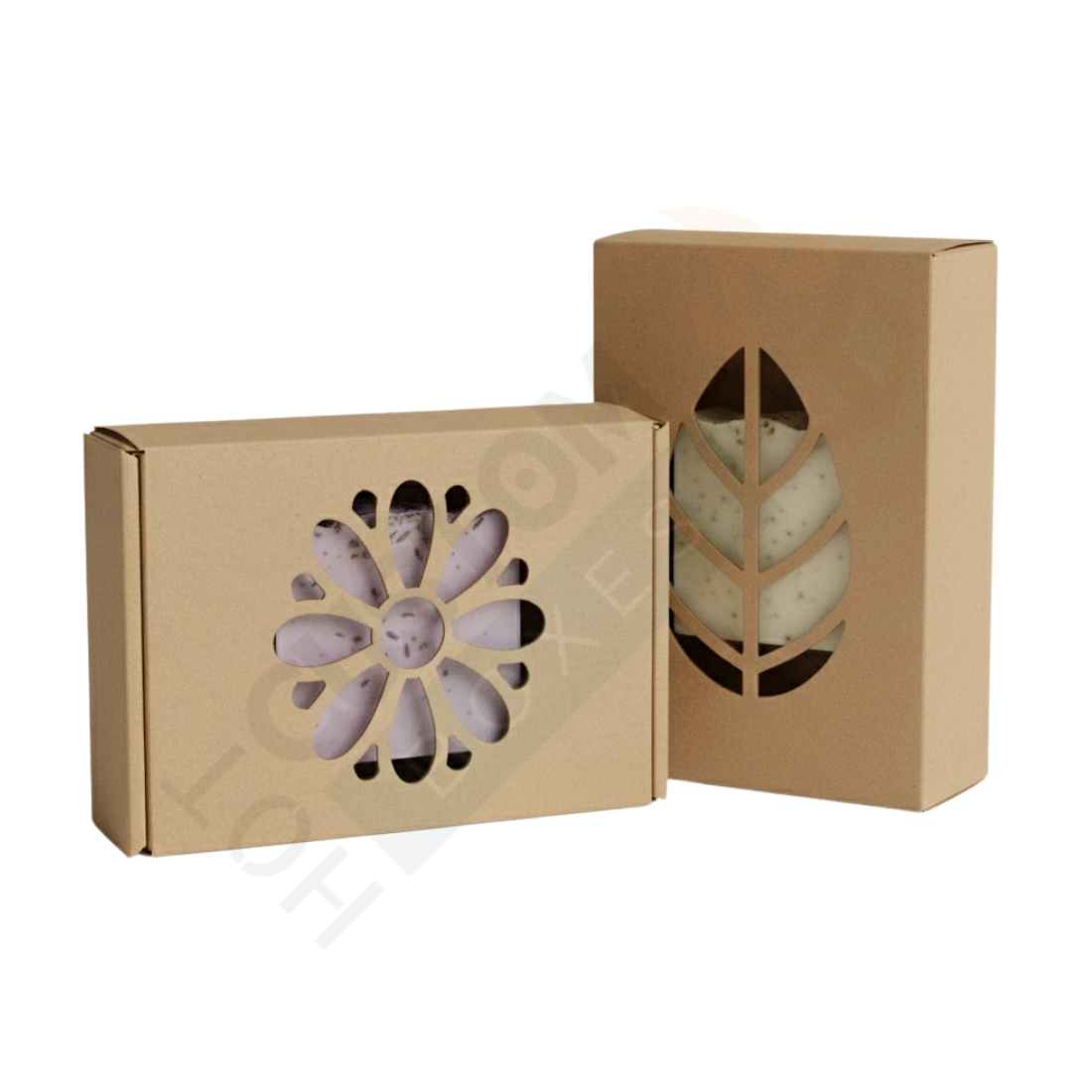 Large Kraft Soap Boxes with Daisy Window - Custom Soap Boxes