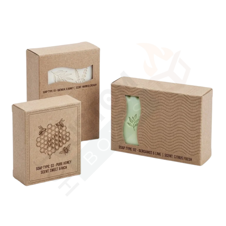 Large Kraft Soap Boxes with Wave Window - Custom Soap Boxes