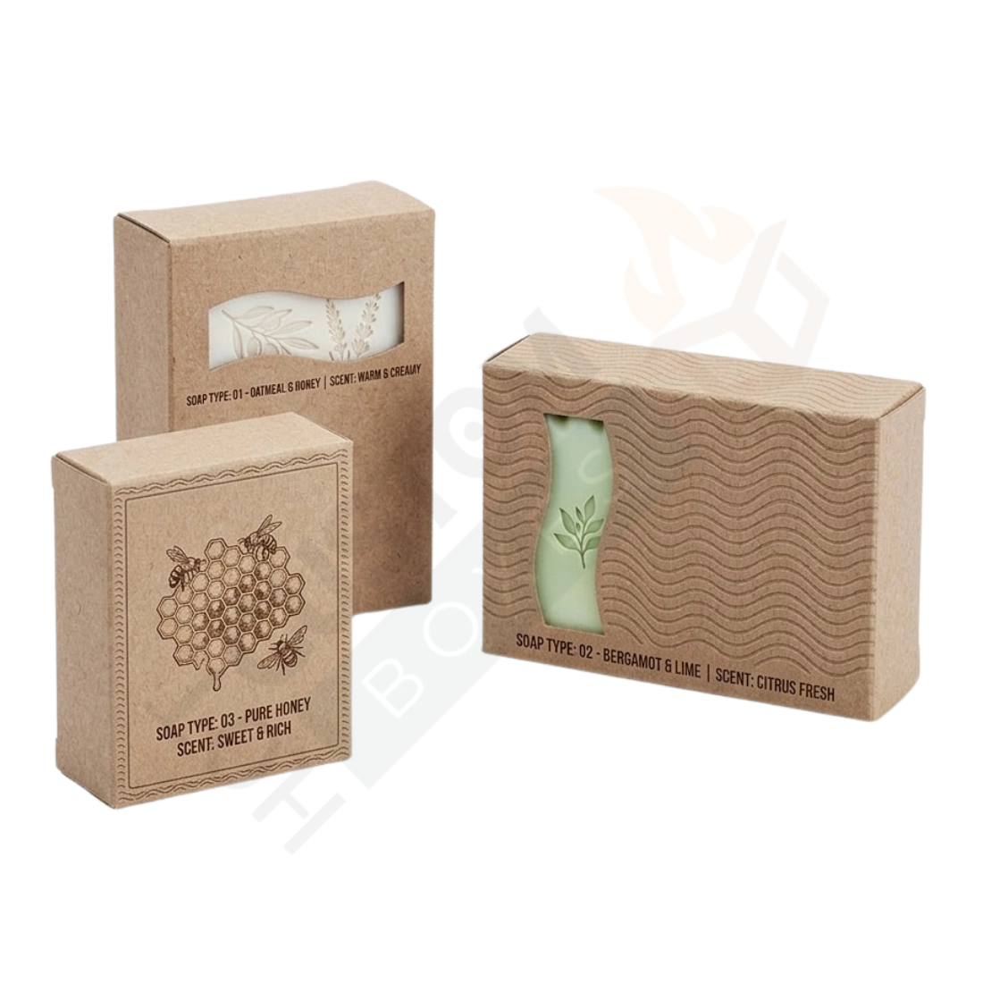 Large Kraft Soap Boxes with Wave Window - Custom Soap Boxes
