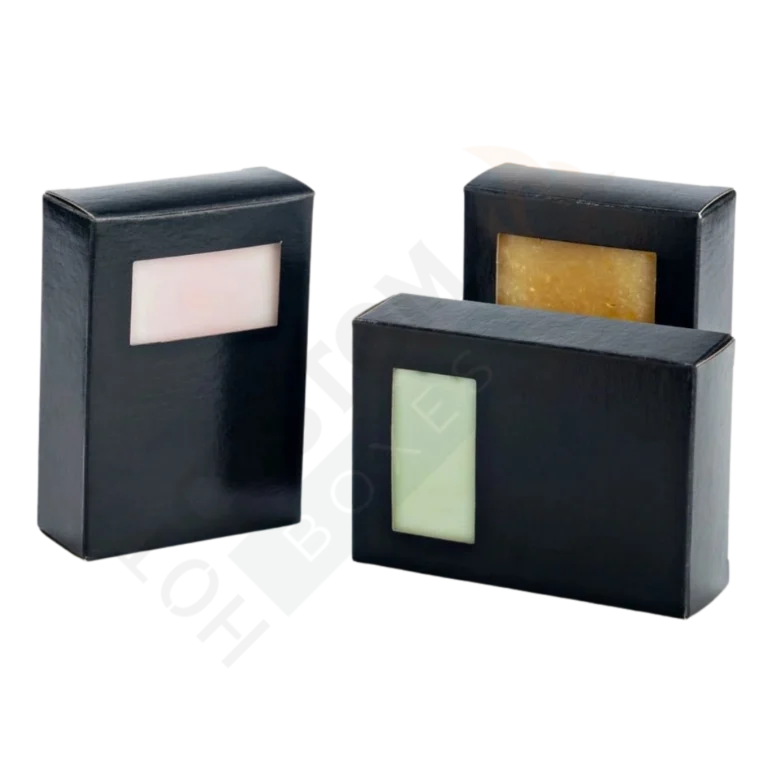 Large Soap Boxes with Black Rectangle Window - Custom Soap Boxes