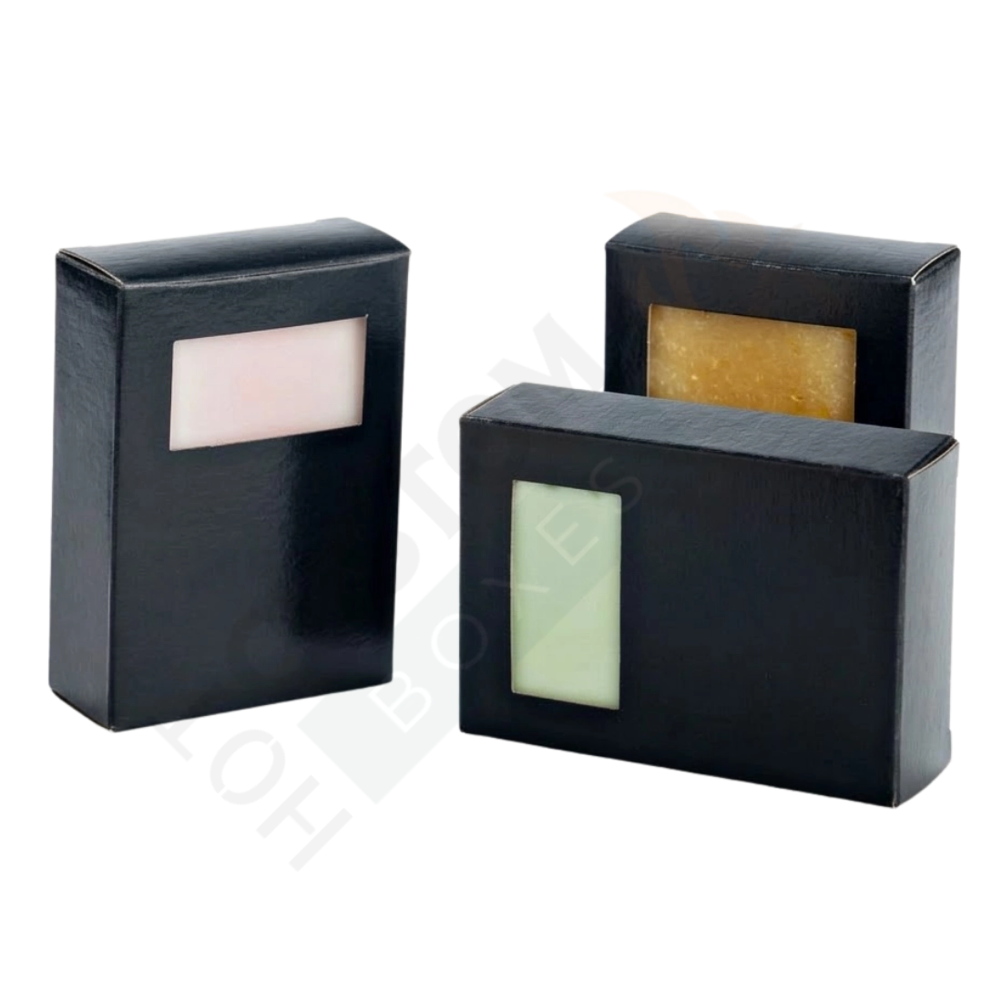 Large Soap Boxes with Black Rectangle Window - Custom Soap Boxes