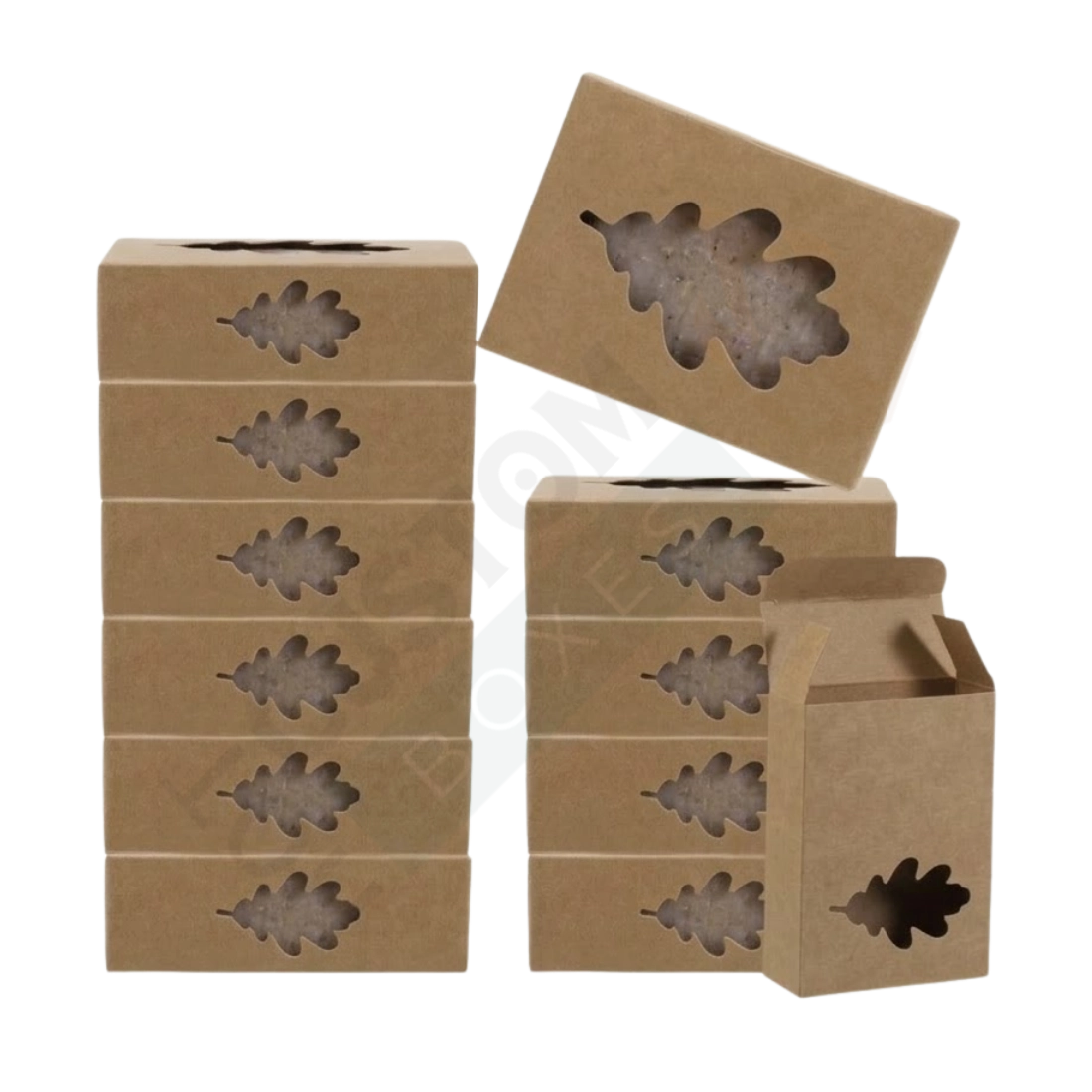 Large Soap Boxes with Kraft Leaf Window - Custom Soap Boxes