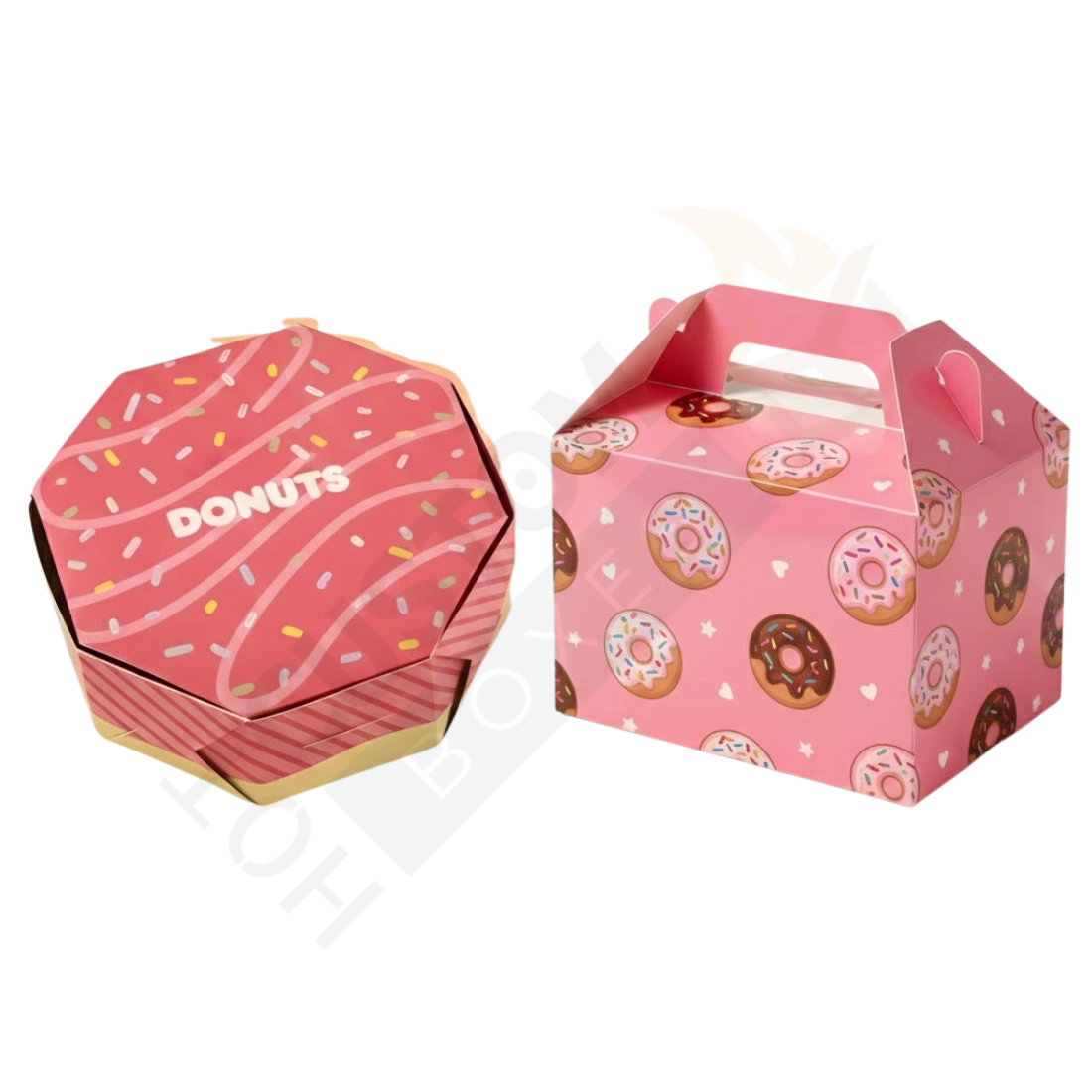 Pink Donut boxes - Custom Bakery Boxes