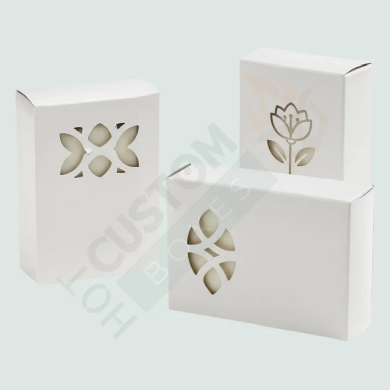 White Medium Soap Boxes with Leaf Window - Custom Soap Boxes (4)