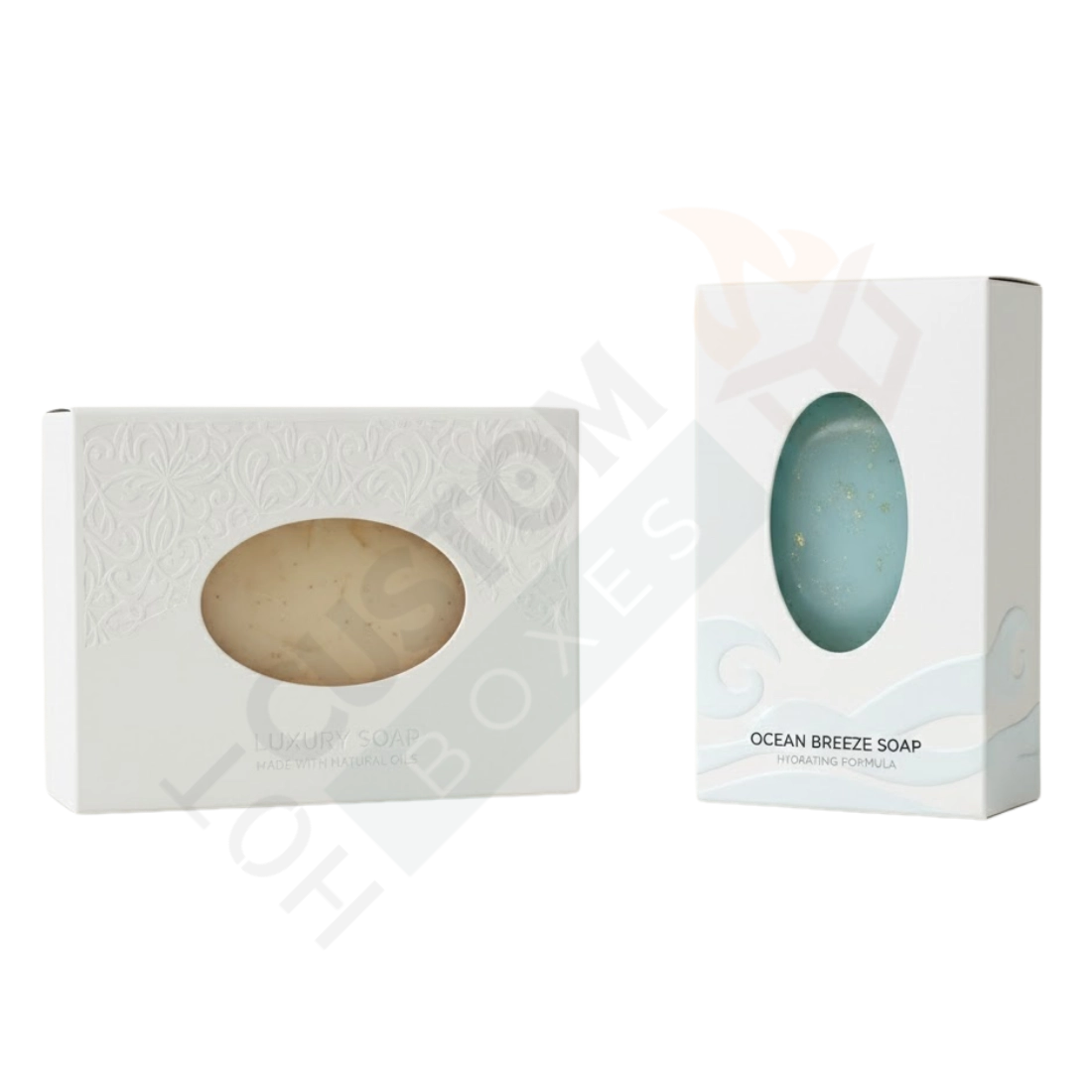 White Soap Boxes with Oval Window - Custom Soap Boxes