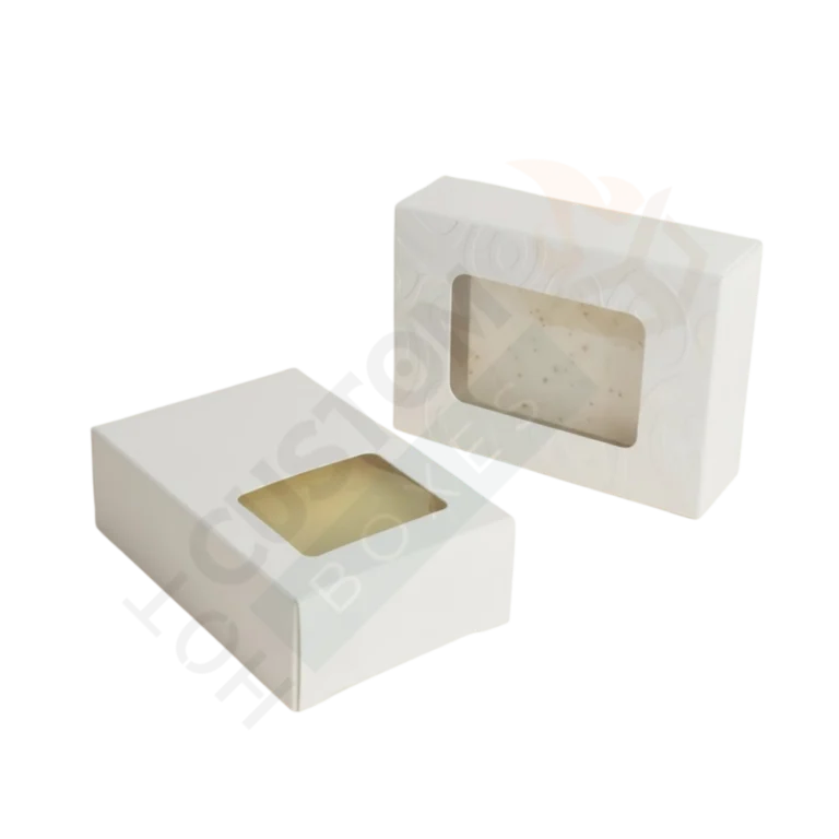 White Soap Boxes with Rectangle Window - Custom Soap Boxes