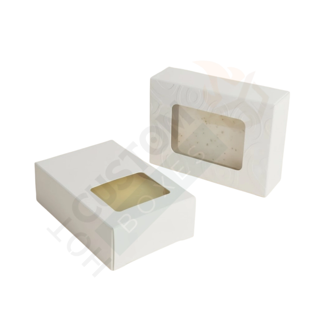 White Soap Boxes with Rectangle Window - Custom Soap Boxes